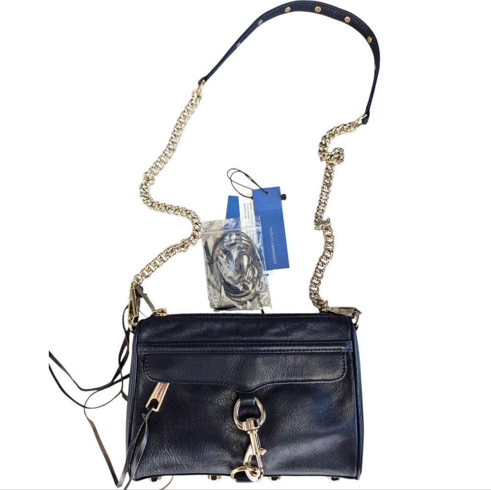 Rebecca Minkoff Navy Blue Mini MAC Leather Bag
